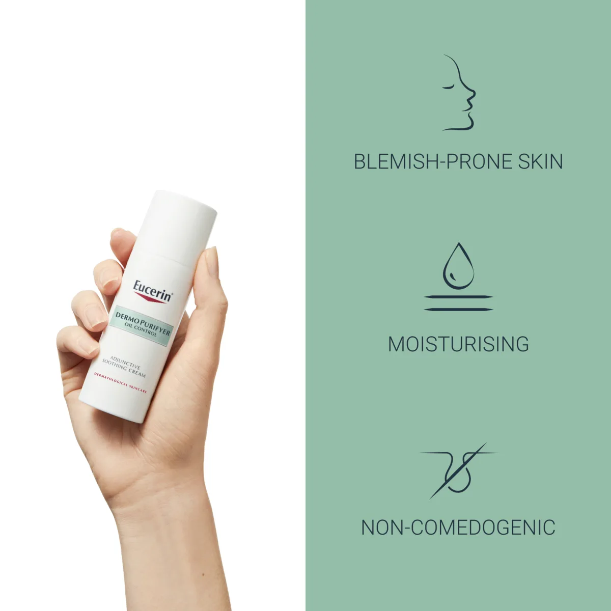 Eucerin DermoPurifyer Oil Control Adjunctive Soothing Cream 50ml - Image 3