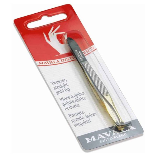 Straight Tweezer gold plated tip