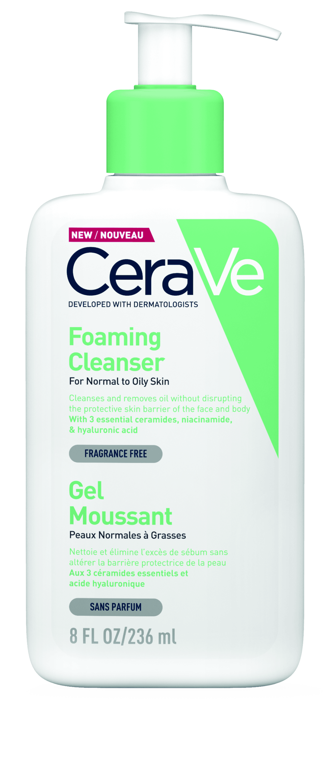 3337875597197_CeraVe_FoamingCleanser_8oz_GP1_FRONT CeraVe Foaming Cleanser 236ml - Image 1