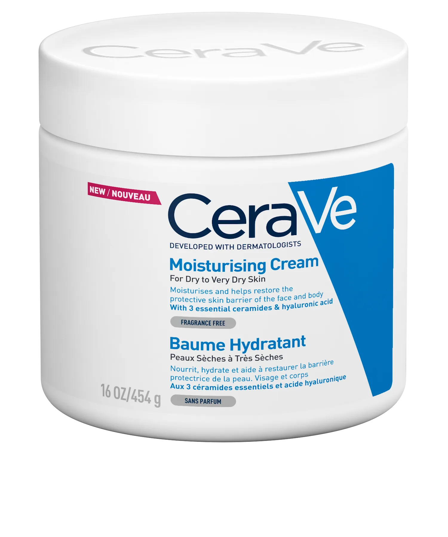3337875597388_CeraVe-Global_MoisturizingCream_16oz-Jar_GP1_ANGLE CeraVe Moisturising Cream 454g - Image 1