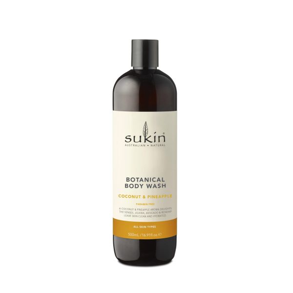 SUKIN BOTANICAL BODY WASH - PINEAPPLE & COCONUT - 500mL