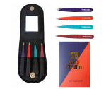 Wolf & Griffin Professional Tweezer Set Featuring Case with Mirror