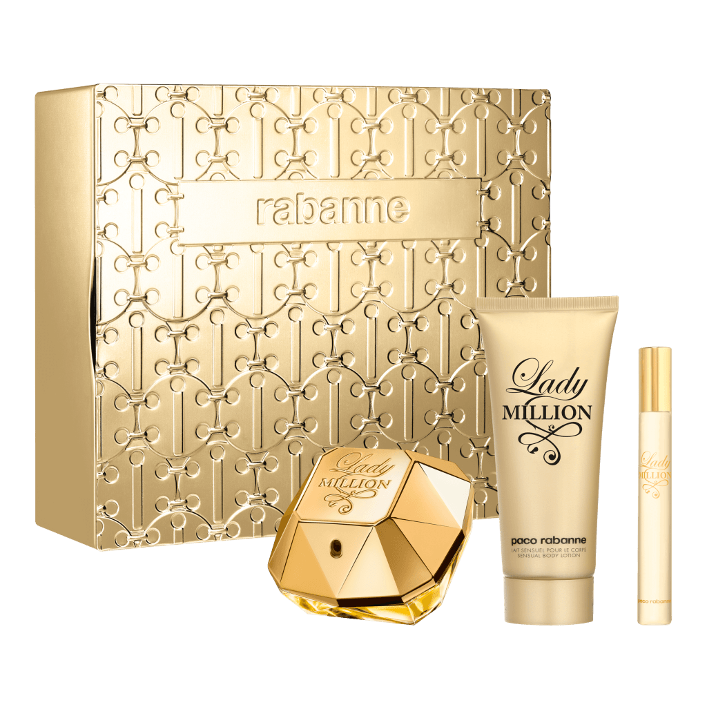 Paco Rabanne Lady Million Eau De Parfum 80ml Body Lotion 100ml Travel