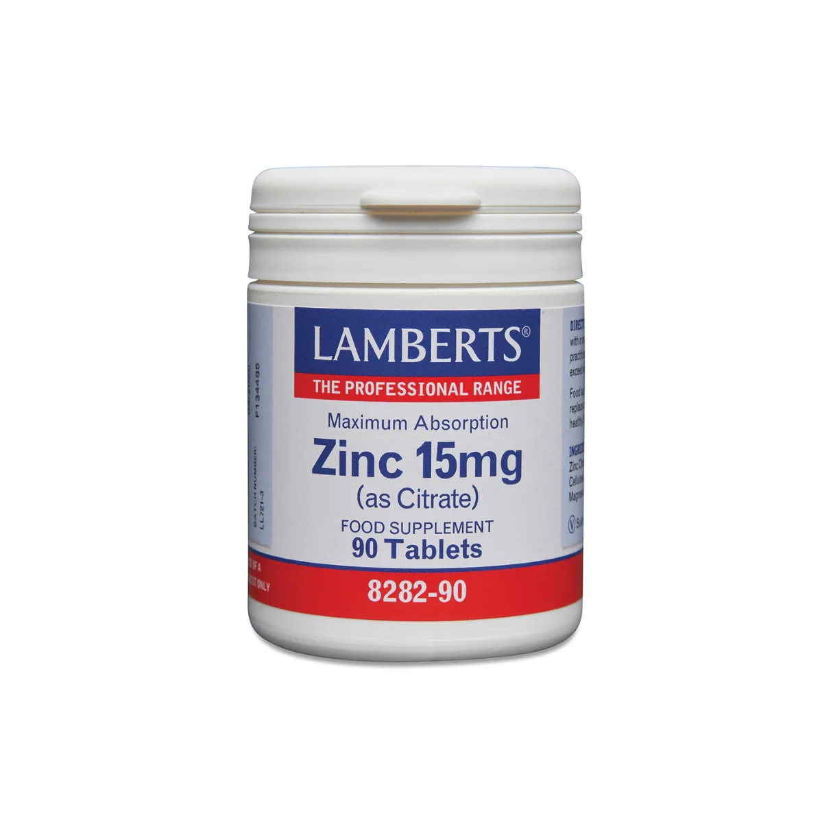 8282-90 Lamberts Zinc 15mg Lamberts Health Care Zinc 15mg (90 Tablets) - Image 1