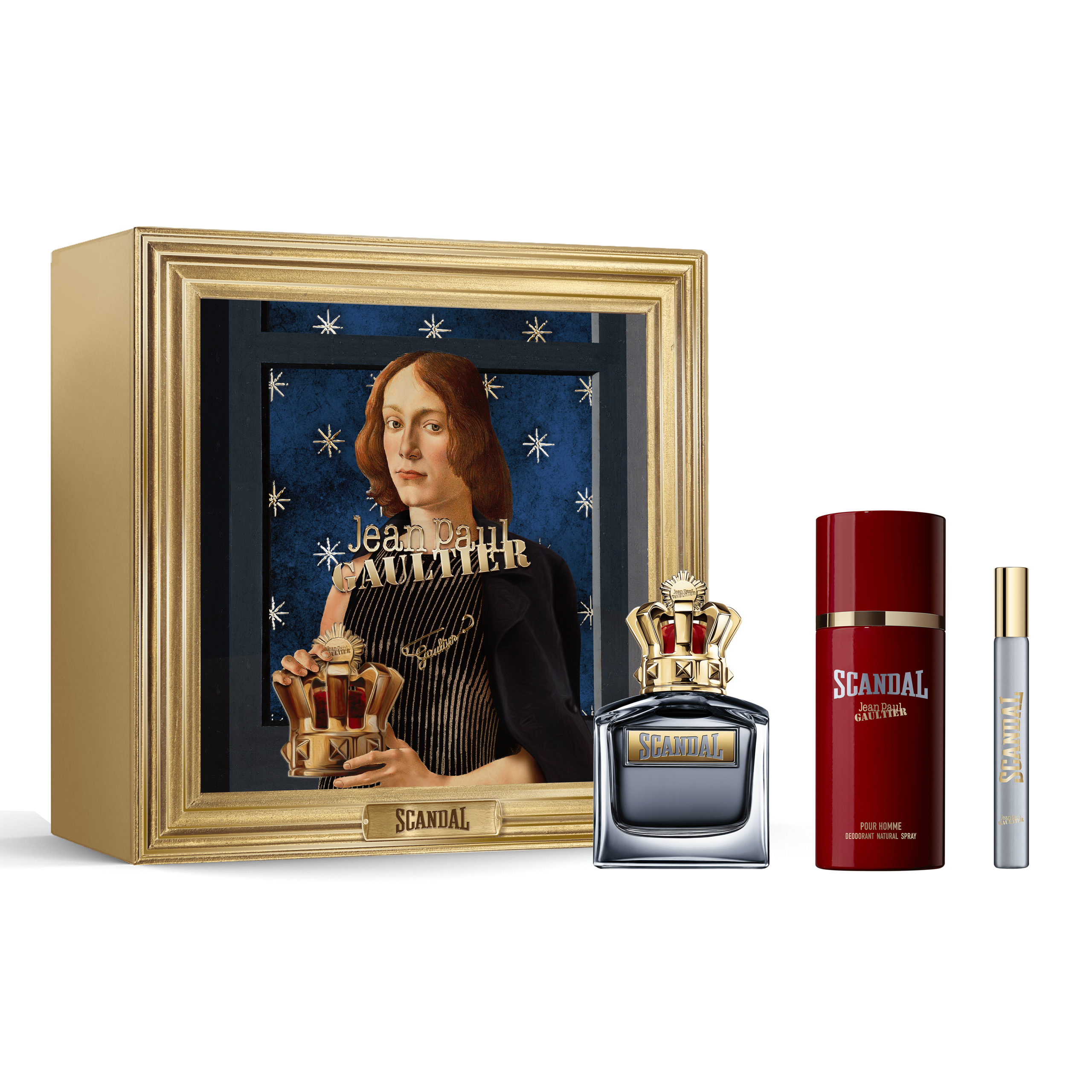 8435415098960_1 Jean Paul Gaultier Scandal Pour Homme Eau de Toilette 100ml Deodorant 150ml Travel Spray 10ml Gift Set - Image 1