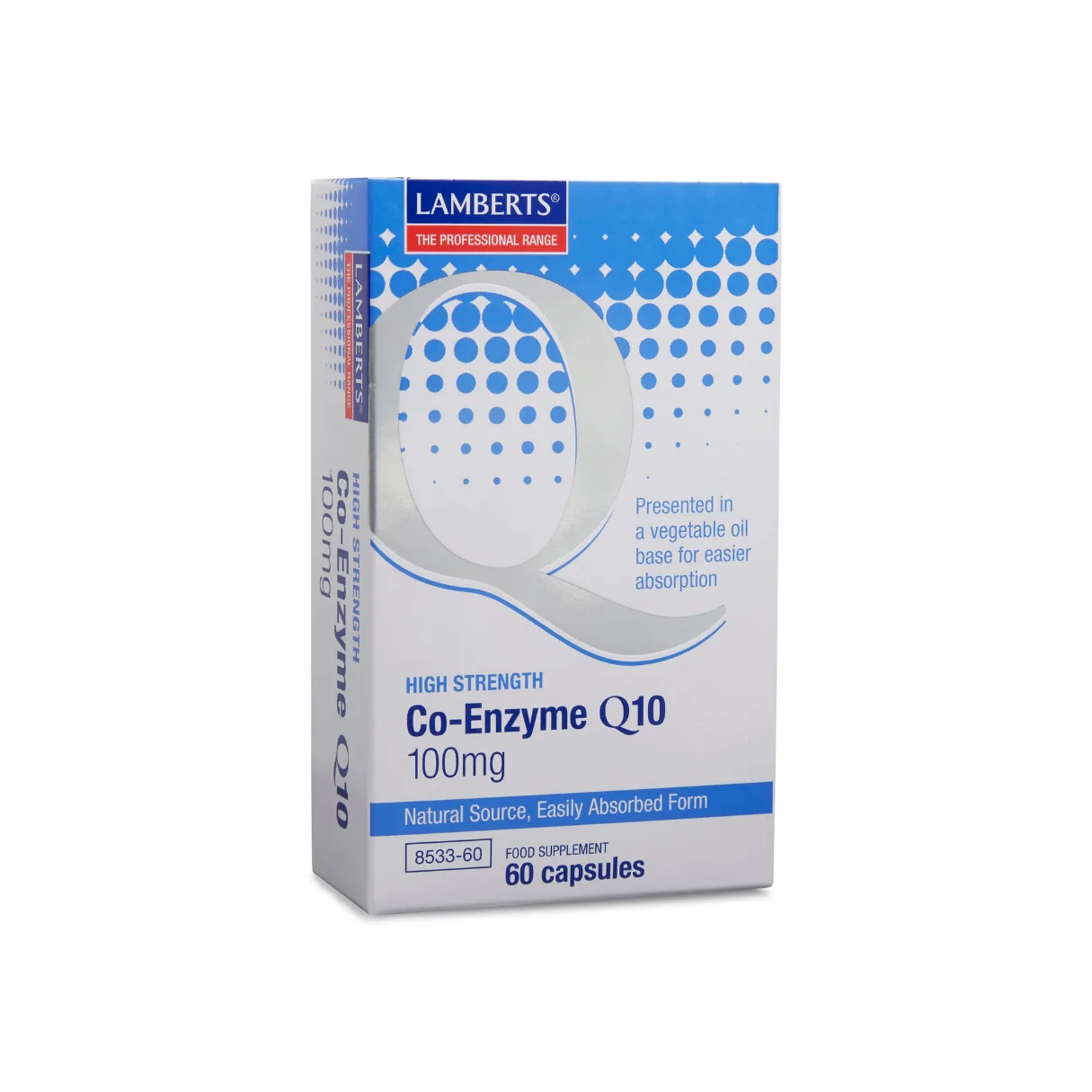 8533-60 Lamberts Co-Enzyme Q10 Lamberts Health Care Co-Enzyme Q10 100mg (60 Capsules) - Image 1