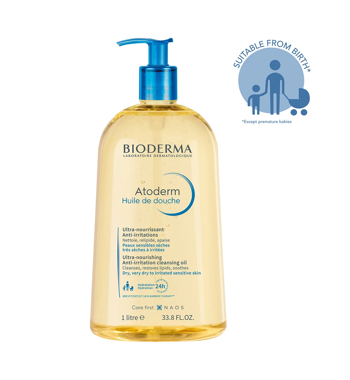 Bioderma Atoderm Shower Oil, Body Wash for very Dry skin prone to Eczema  1L - Image 2