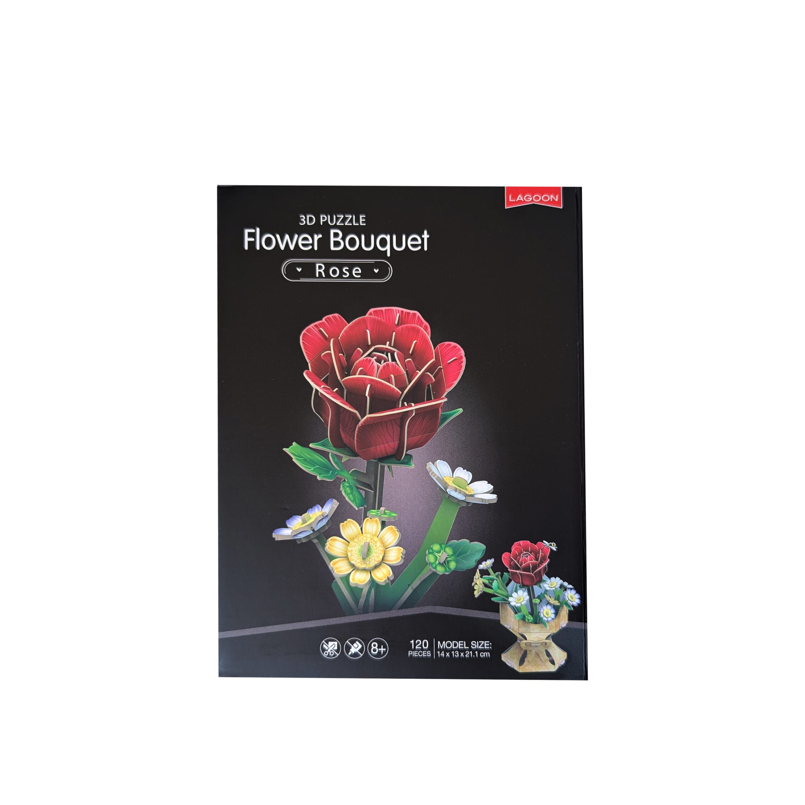 2 Rose Flower_2 Rose Flower Bouquet 3D Puzzle - Image 1